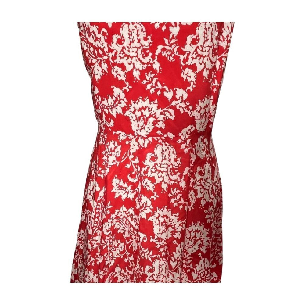 GAP Red White Floral Mini Dress Small NWT Fit Flare Spaghetti Strap Smocked Back - Picture 3 of 12